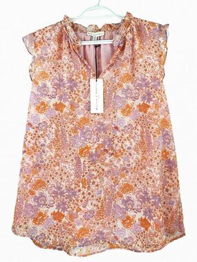 Maison d' Amelie Paris Print Knit floral printed Sleeveless Top M
